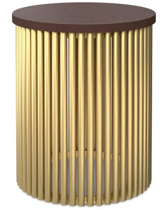 Simpli Home Demy 18In Solid Mango/Metal Industrial Accent Table