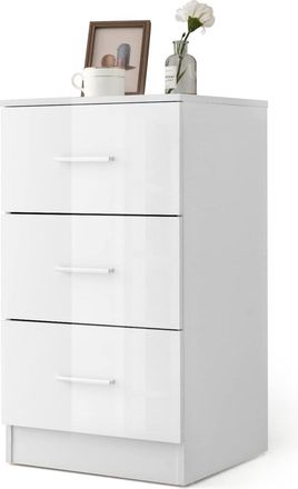 Costway Costway - Archivador Con 3 Cajones Armario De Almacenamiento Gabinete Mueble Para Oficina Hogar (blanco, 1 Pieza)