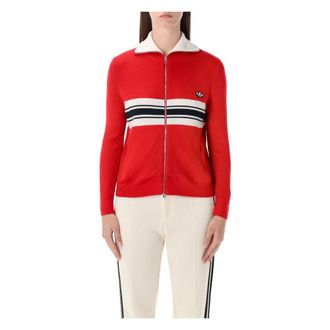 adidas Gebreid Trainingsjack - Dames - Sportshirts - Rood - XS - Fitness