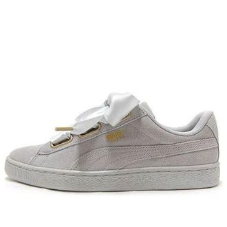 Puma Suede Heart Satin Low Tops Skateboarding Shoes Unisex Gray 362714-02