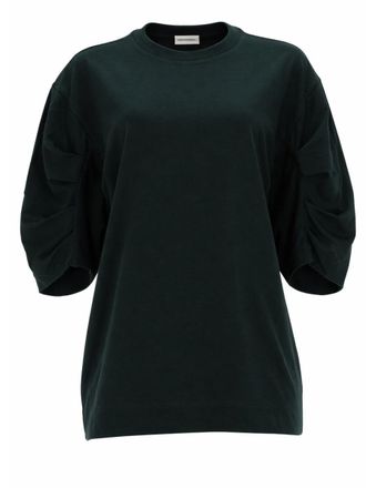 Dries Van Noten Cotton Voluminous Ruched Short Sleeve T-Shirt