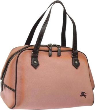 Burberry Pre-owned Handbags, female, Pink, Size: ONE SIZE Pre-owned Canvas Handbag