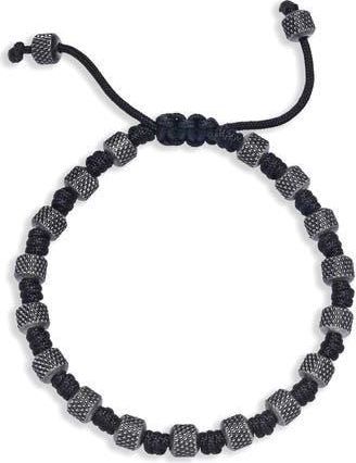 Eye Candy Los Angeles Aiden Beaded Slider Bracelet in Steel/Black at Nordstrom Rack