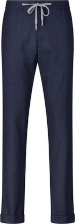 Marco Pescarolo Slim-Fit Joggingbroeken - Heren - Slim Fit Broeken - Blauw - 2XL - Kasjmier - Broeken