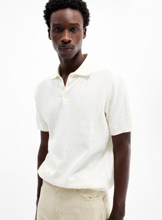 Redefined Rebel Mens Cable stripe Polo Shirt
