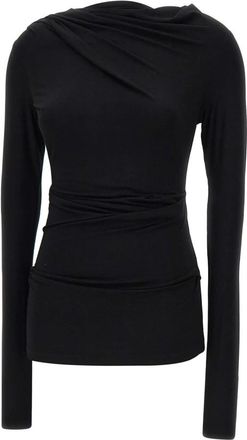 Entire studios Drape top - Dames - Ronde hals truien - Zwart - S - Truien & Vesten