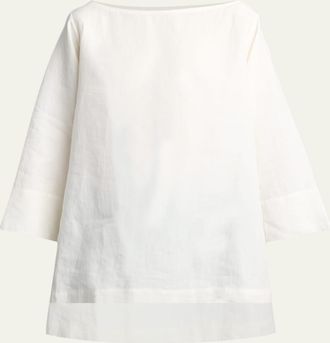 The Row Junia Boat-Neck Linen Top