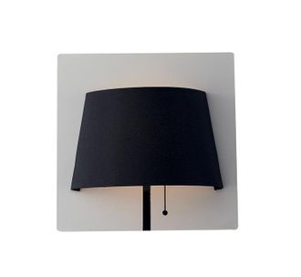 Luce-Ambiente-Design Led Wall Light Wharol in Black Metal and White Lampshade 4000k (Natural Light)
