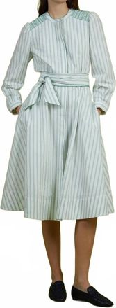 Love Binetti Frankie Dress In Green Striped