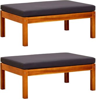 vidaXL Vidaxl - Reposapi&eacute;s De Jard&iacute;n 2 Unidades Madera Maciza De Acacia