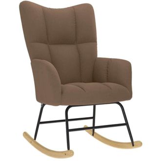 vidaXL Silla Mecedora De Tela Marr&oacute;n Vidaxl