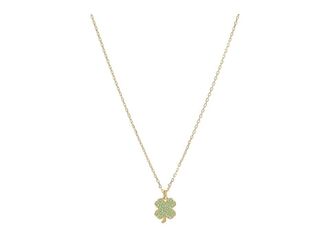 Kate Spade New York Pave Clover Pendant Womens Necklace Green/Gold, Brass/Cubic Zirconia
