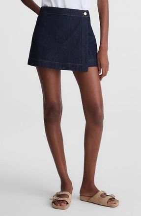 Madewell Denim Wrap Mini Skort in Rinse Wash at Nordstrom, Size 28