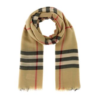 Burberry Bufanda de Lana a Cuadros - Accessories - unisex - Beige - ONE SIZE