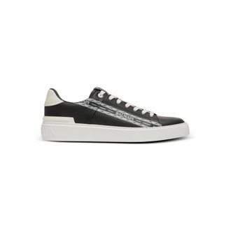 Balmain B-Court printed calfskin trainers