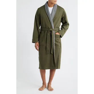 Nordstrom Essential Fleece Lined Robe in Olive Night at Nordstrom Rack, Size X-Large/xx-Large
