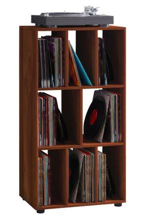 MID.YOU Mid.you Schallplattenregal, Nussbaumfarben, Holzwerkstoff, Holzoptik, 2 F&auml;cher, 60x115x36 cm, Wohnzimmer, TV M&ouml;bel, CD-Regale