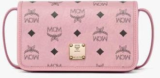 MCM Aren Crossbody Wallet in Visetos in Soft Pink at Nordstrom
