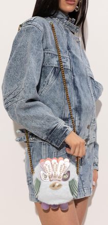 Kurt Geiger Shoulder Bag Pom Pom Eagle, Womens, Light Blue