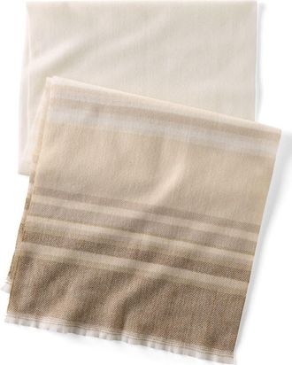 Lands End CashTouch Winter Scarf Pattern in Ivory Sand Ombre Stripe at Nordstrom