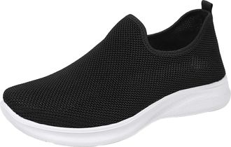 Generic Ladies Plantar Fasciitis Walking Gym Trainers Runing Outdoor Mesh Sports Couples Shoes Breathable Shoes Walking Sneakers for Women Black Chunky Sneake