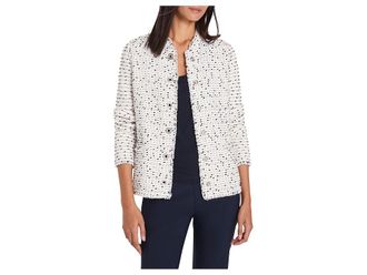 Nic+Zoe Nep Weave Military Fringe Mix Knit Jacket Womens Jacket Cream : XL, Acrylic/Cotton/Nylon