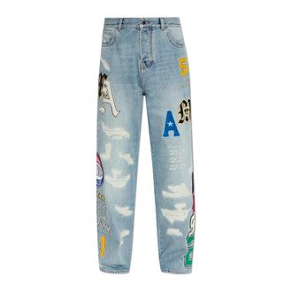 Amiri Loose-fit Jeans, male, Blue, Size: W32 Jeans with patches