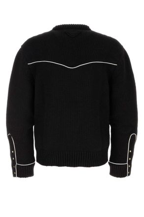 Prada Mens Black Wool Sweater Nero Maglieria