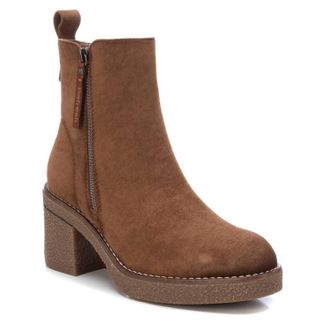 Xti Womens Suede Booties In Camel