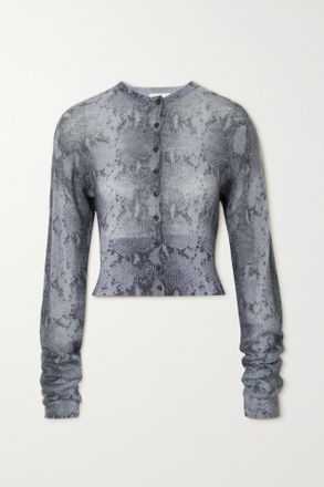 16Arlington Cardigan In Maglia Stampa Serpente Endora - Blu