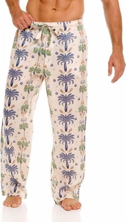 The Lazy Poet Ben Riviera Palms Ecru Linen Pajama Pants in White at Nordstrom, Size Xx-Large