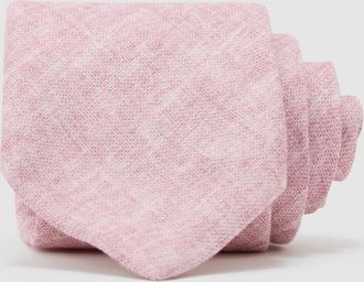 Reiss Rose Pink Linen Woven Tie