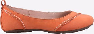 Hush Puppies Janessa Leren Dames Coral Flats