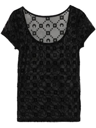 Marine Serre flocked mesh top - Black