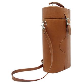 Piel Leather 2285 Double Deluxe Wine Carrier - Saddle