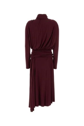 Blumarine Wrap Viscose Dress - Burgundy