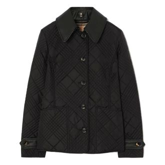 Burberry Jassen, Dames, Zwart, M, Nylon, A1189 Quilted Nylon Jacket