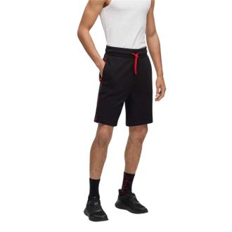 HUGO BOSS Heren Sweat Shorts met Zijdelings Logo van Katoenmix (Zwart)