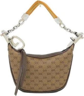 Gucci Pre-owned Shoulder Bags, female, Beige, Size: ONE SIZE Pre-owned Vintage Shoulder Bag