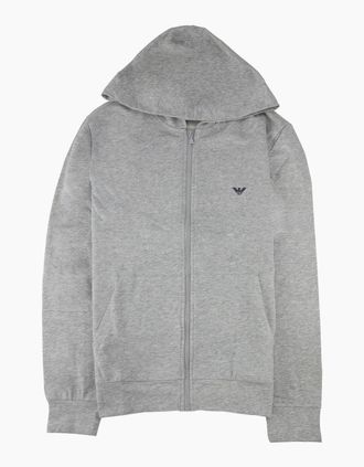Emporio Armani Mens Emporio Armani Eagle Logo Tracksuit Top Light Grey - Size: 40/Regular