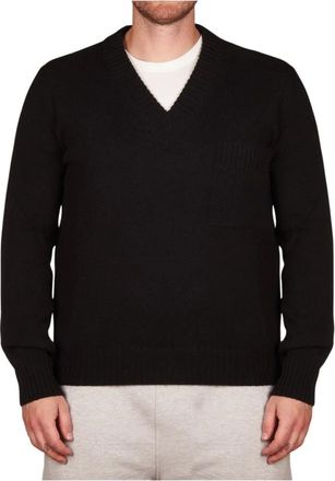 Alpha Studio Maglia a maniche lunghe con scollo a V - - Knitwear - Uomo - Nero - XL