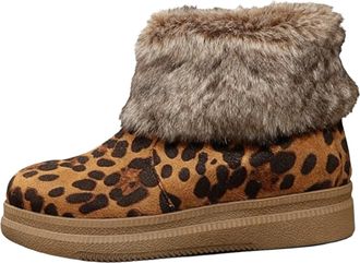 Generic Womens Winter Boots Fuzzy Snow Boots for Women Short PU Faux Leather Warm Fur Lined Waterproof Ankle Booties Slip Casual Round Toe Shoes