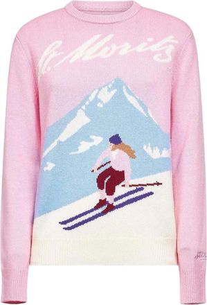MC2 Saint Barth ski-motif crew-neck sweater - Pink