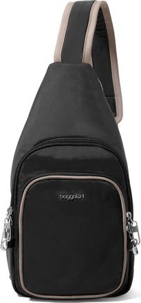 Baggallini Securtex Classic Anti-Theft Daytripper Sling Bag in Black/neutral at Nordstrom