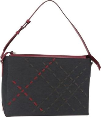 Burberry Pre-owned Shoulder Bags, female, Gray, Size: ONE SIZE Pre-owned Nylon Shoulder Bag