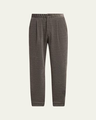 Giorgio Armani Mens Straight-Leg Jersey Stretch Pleated Pants