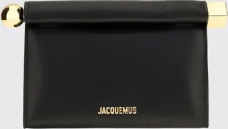 Jacquemus Mini clutch Rond Carr&eacute; rigida in pelle di agnello con logo lettering