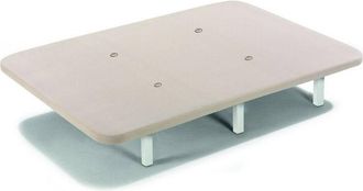 HOGAR 24 Hogar24 - Base Tapizada + Juego 6 Patas Cil&iacute;ndricas Madera Blancas 120x190cm