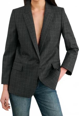 Nili Lotan Diane Single Breasted Blazer In Espresso Check