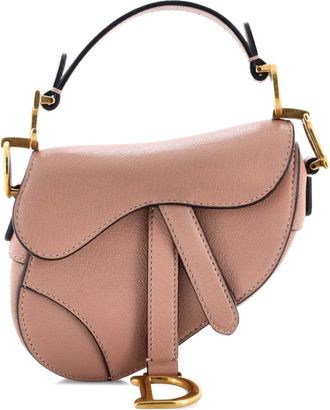 Dior Saddle Handbag Leather Micro satchel - Beige